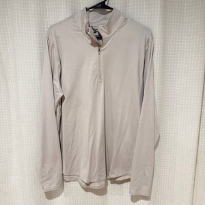 all in motion Men's Light Beige Quarter-Zip Performance Top